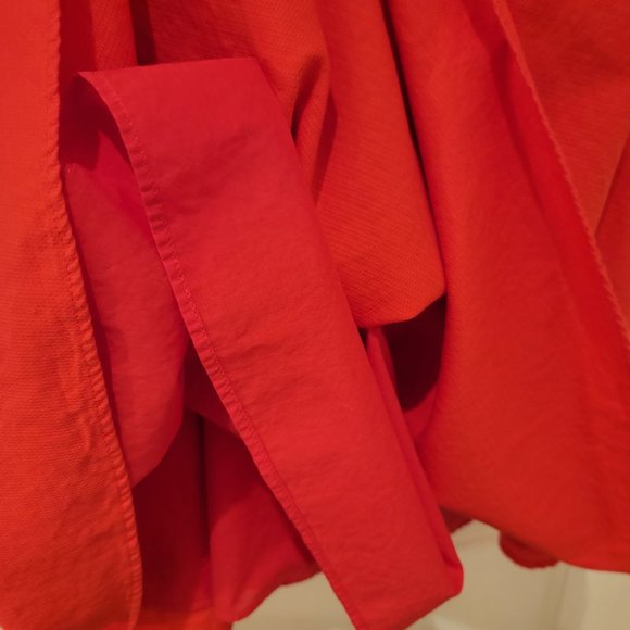 Anthropologie Klara Off The Shoulder Dress Size 0 Red Orange Cotton Midi Boho - Picture 10 of 12